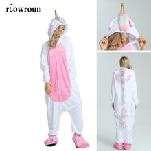Load image into Gallery viewer, Adult Kigurumi Onesie Anime Women Costumes Cosplay Cartoon Animal Sleepwear Stitch Star Unicorn Pikachu Winter Warm Hooded 2019