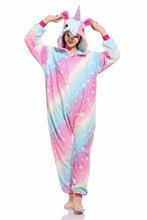 Load image into Gallery viewer, Adult Kigurumi Onesie Anime Women Costumes Cosplay Cartoon Animal Sleepwear Stitch Star Unicorn Pikachu Winter Warm Hooded 2019