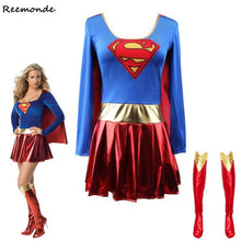 Load image into Gallery viewer, Superwoman Dress  Superman Cosplay Costumes For Adult and Girls Halloween Super Girl Suit Superhero Wonder Woman Super Hero