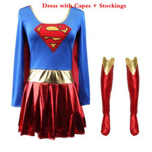 Load image into Gallery viewer, Superwoman Dress  Superman Cosplay Costumes For Adult and Girls Halloween Super Girl Suit Superhero Wonder Woman Super Hero