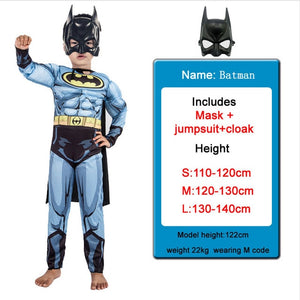 Children Boys Muscle Batman Mask Cloak With Costumes