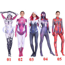 Load image into Gallery viewer, Gwen Stacy Costume Cosplay Women Girls Venom Spider Spiderman Hoodie Spandex Lycra Zentai Suit Superhero Bodysuit Jumpsuits