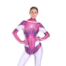 Load image into Gallery viewer, Gwen Stacy Costume Cosplay Women Girls Venom Spider Spiderman Hoodie Spandex Lycra Zentai Suit Superhero Bodysuit Jumpsuits
