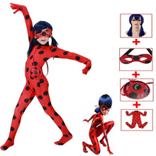 Load image into Gallery viewer, Children Disfraz Lady bug Suit Cosplay Costume Halloween Girls Ladybug Jumpsuits With Wig Halloween Costumes for Kids