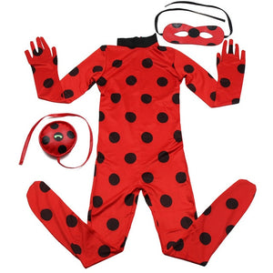 Children Disfraz Lady bug Suit Cosplay Costume Halloween Girls Ladybug Jumpsuits With Wig Halloween Costumes for Kids
