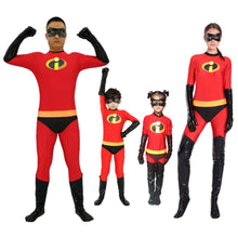 Load image into Gallery viewer, 2 Costume Mr Mrs Amazing Cosplay Elastigirl Hulk Super Hero Family Party Adult